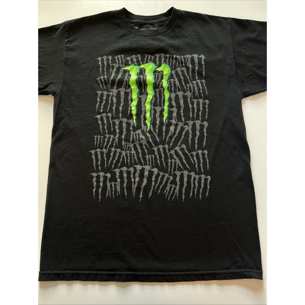 Rare Vintage Monster Energy Big Logo T Shirt Black Size M